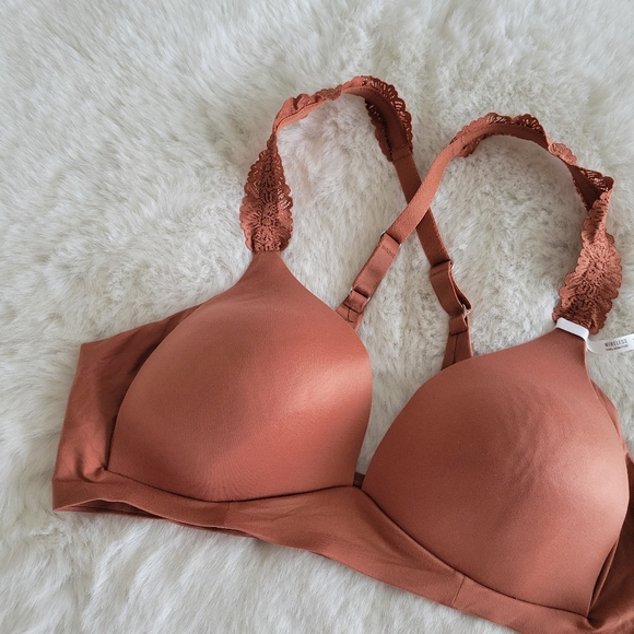 🏺AERIE REAL SUNNIE WIRELESS LIGHTLY LINED LACE STRAP BRA SIZE 36C - Picture 6 of 8